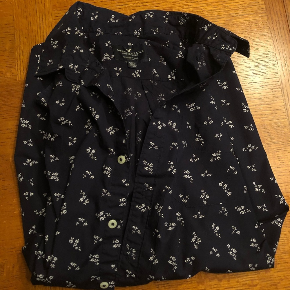 American Eagle Flower Dress Shirt